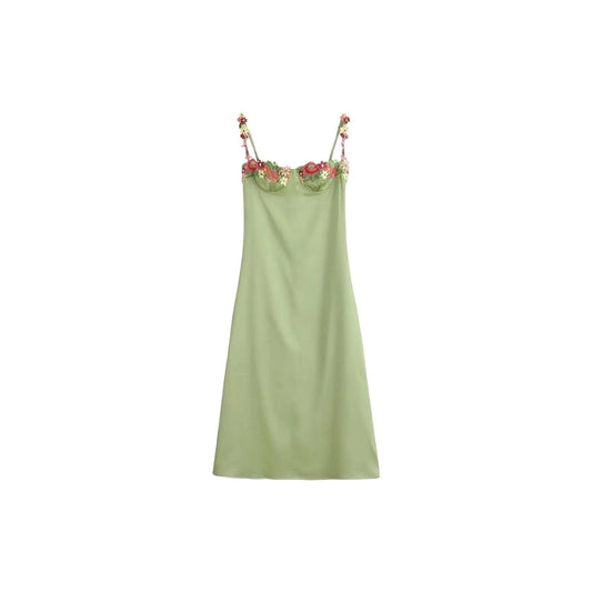 Evelyn Floral Satin Dress -