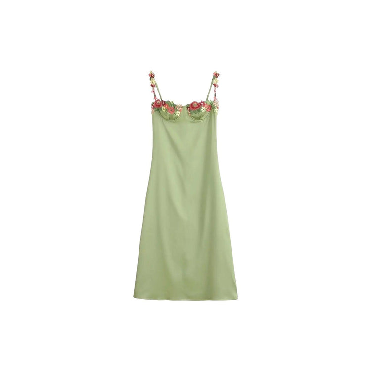 Evelyn Floral Satin Dress -