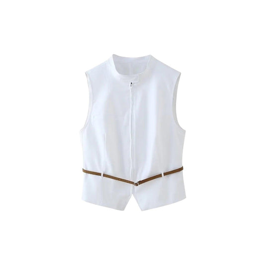 Livia Belt Sleeveless Top -