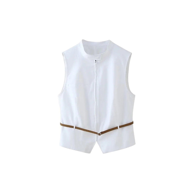 Livia Belt Sleeveless Top -