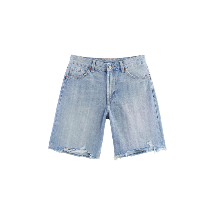 Light blue denim shorts
