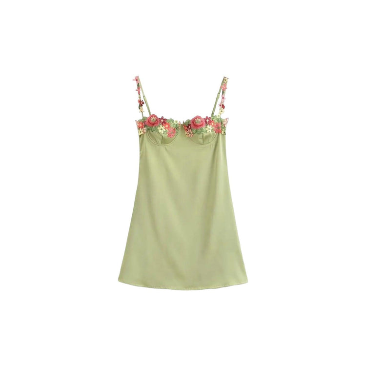 Evelyn Floral Satin Dress -