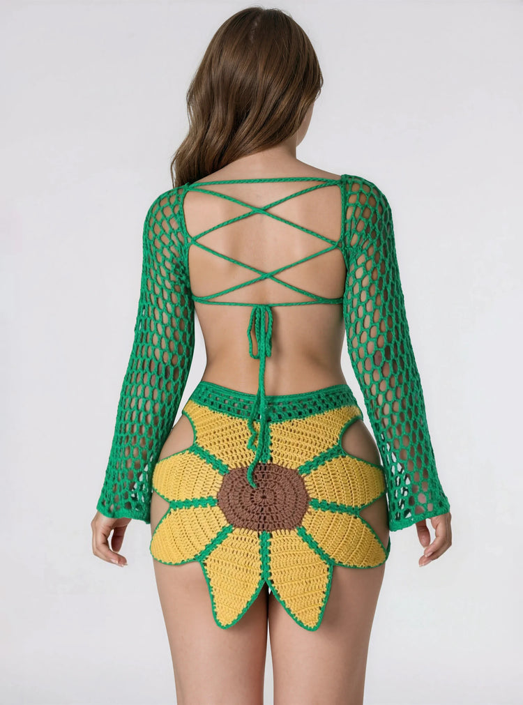 Sunflower Knit Skirt Set
