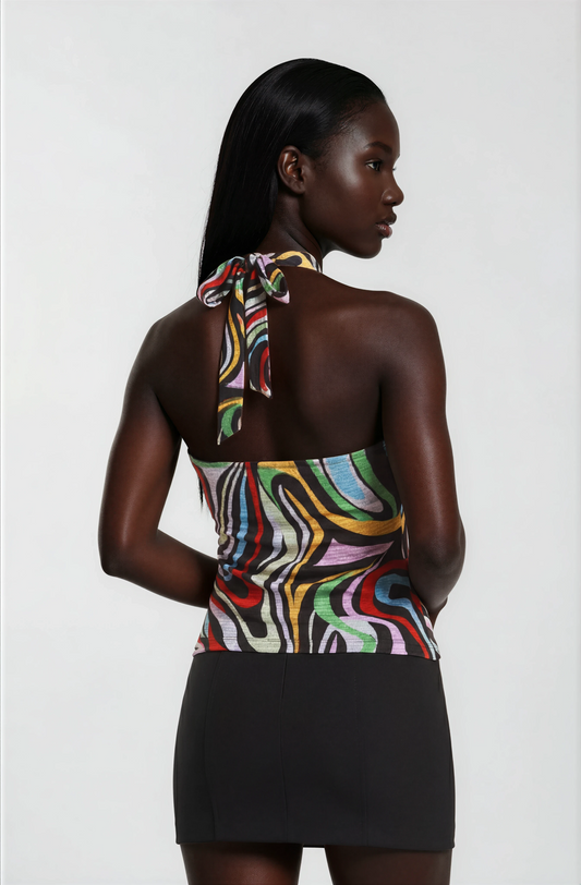 Living Colors Sleeveless Halter Top