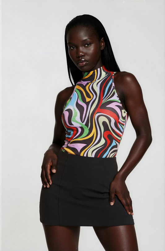 Living Colors Sleeveless Halter Top