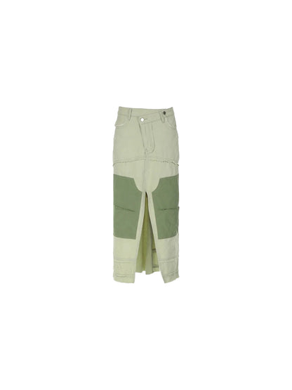 Seeing Green Denim Maxi Skirt