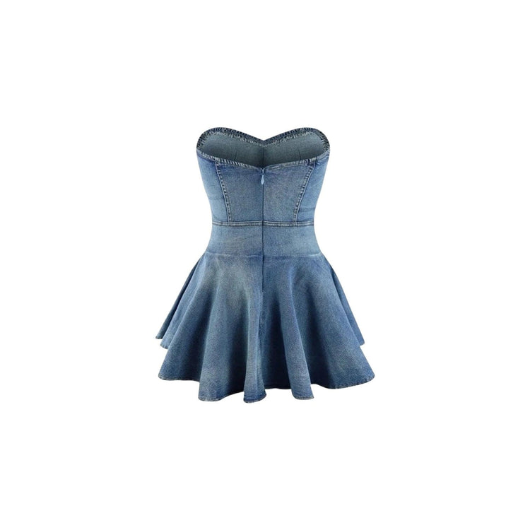 Rosalie Denim Pleated Dress - 