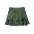 Green  women's skirt with ruffled layers on a white background Spring