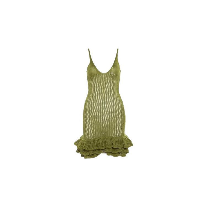 Olive Ruffle Dress