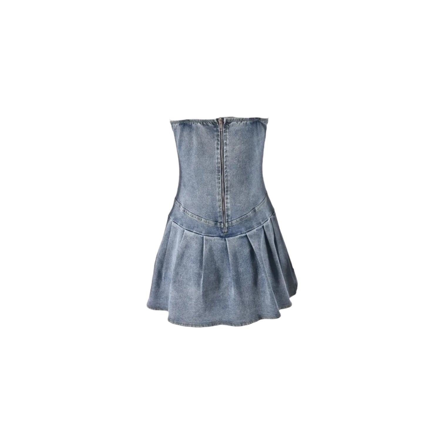 Jean Pleated Mini Dress - 