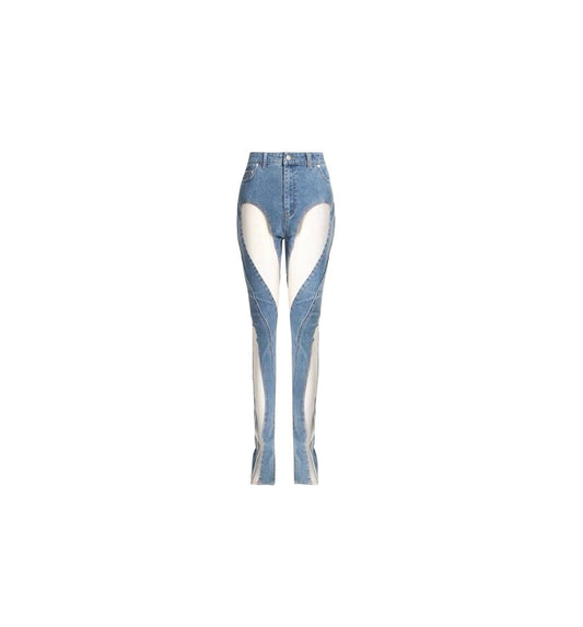 Sweetheart Mesh Cut Out Skinny Jeans - spo-cs-disabled, spo-default, spo-disabled, spo-notify-me-disabled