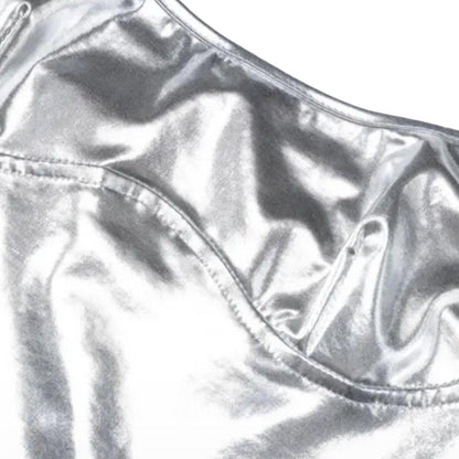 Selene Shiny PU Leather Mini Dress - 