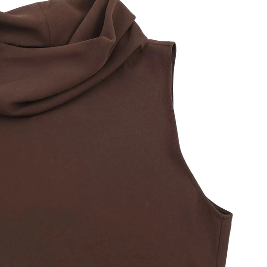 Brown sleeveless top on a white background