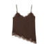 brown-colored lace-trimmed camisole tank top