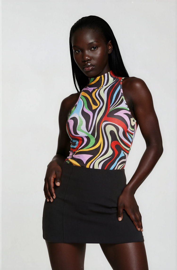 Living Colors Sleeveless Halter Top