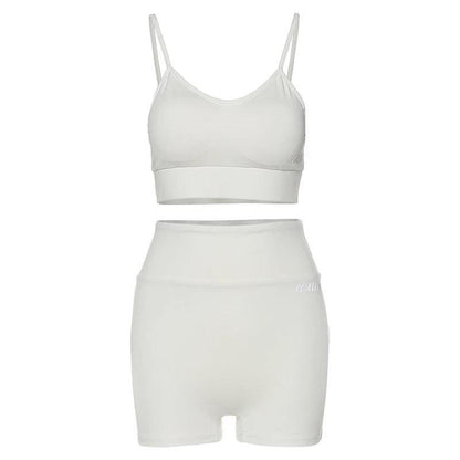 Activate Shorts Set - White - Dezired Beauty Boutique