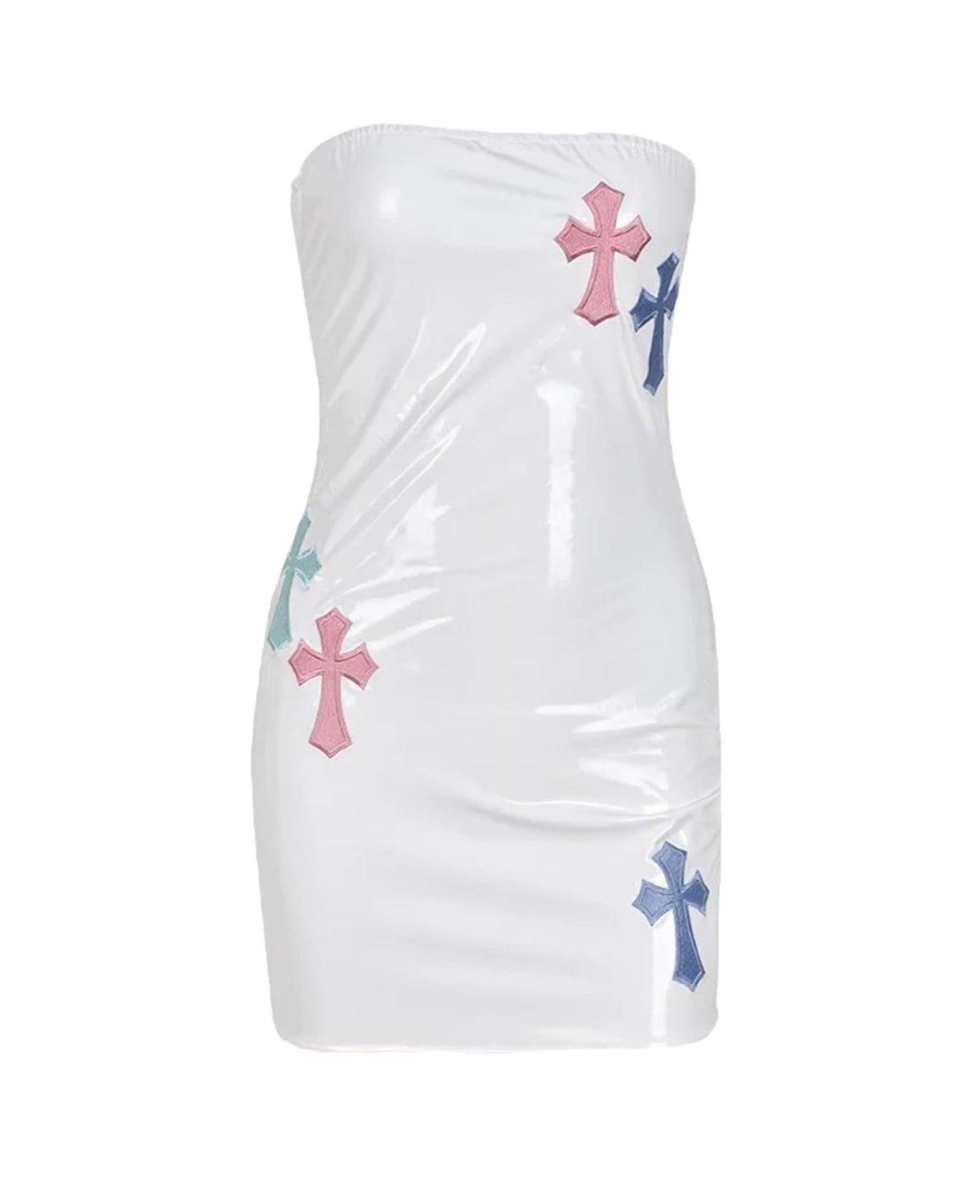 Always Blessed Candied Crosses Mini Dress - Dezired Beauty Boutique