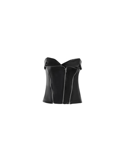 Bad Babe PU Leather Sleeveless Top - Dezired Beauty Boutique