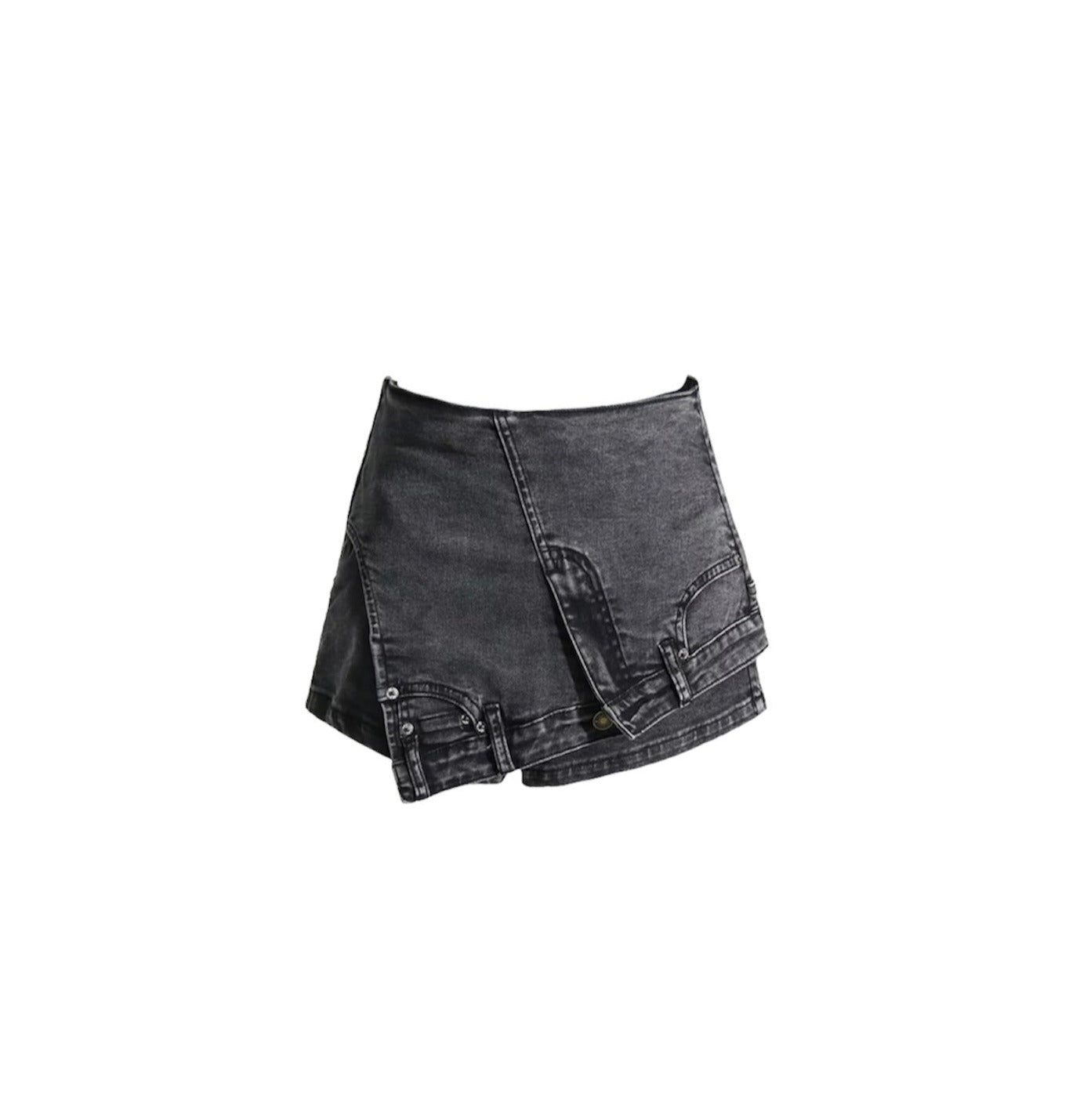 Black Denim Jeans Pants Skort - Dezired Beauty Boutique