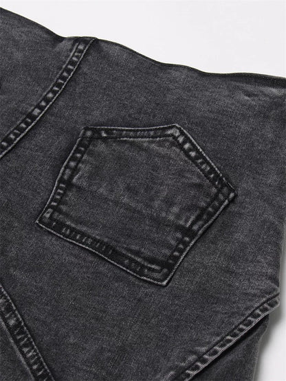 Black Denim Jeans Pants Skort - Dezired Beauty Boutique