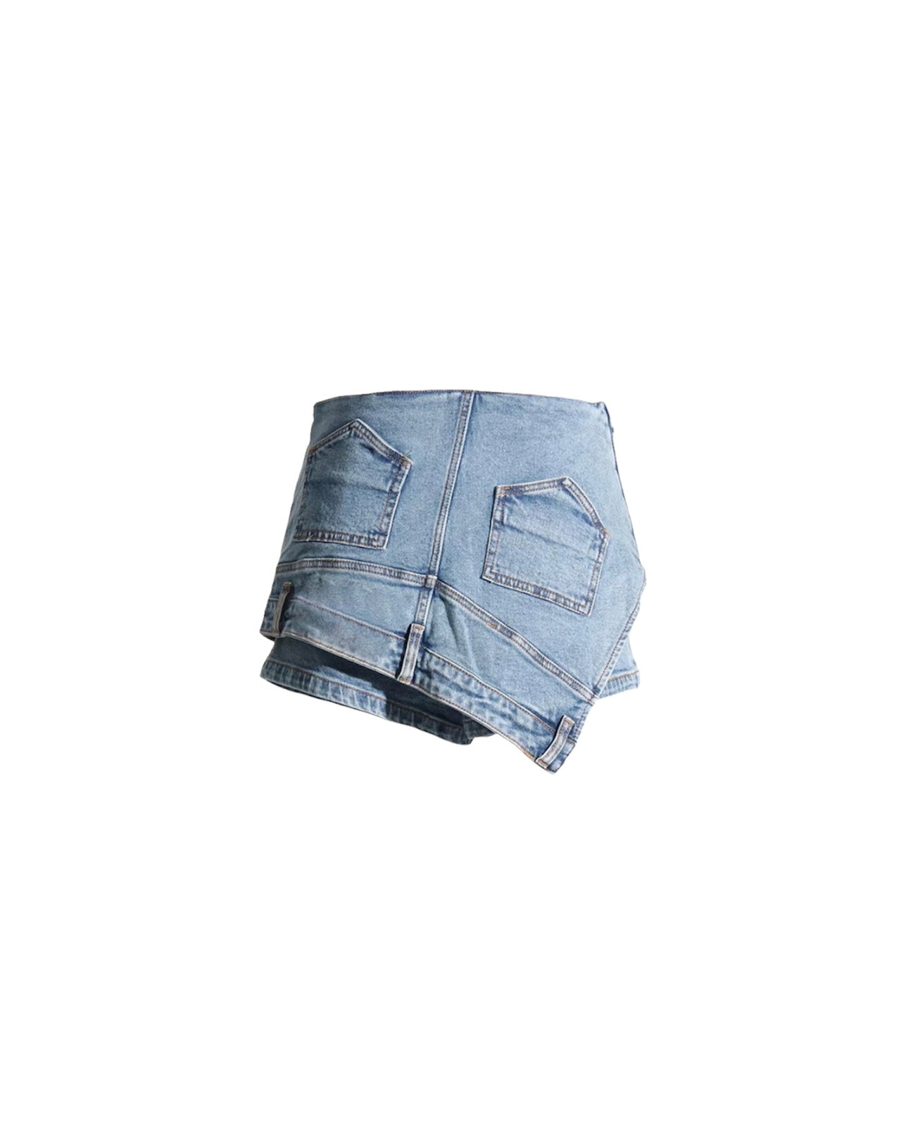 Blue Wash Denim Pants Skort - Dezired Beauty Boutique