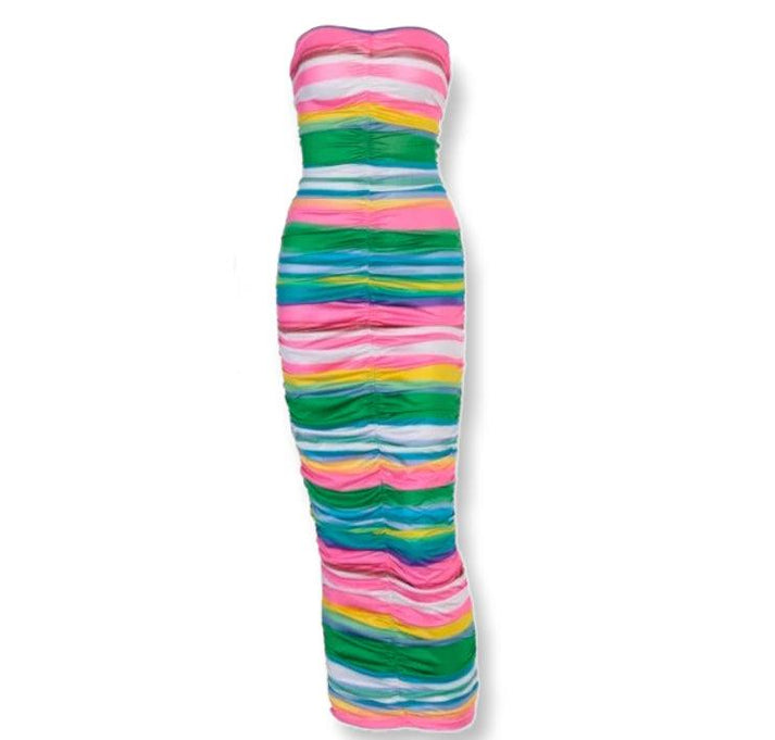 Candy Stripe Maxi Dress - Dezired Beauty Boutique