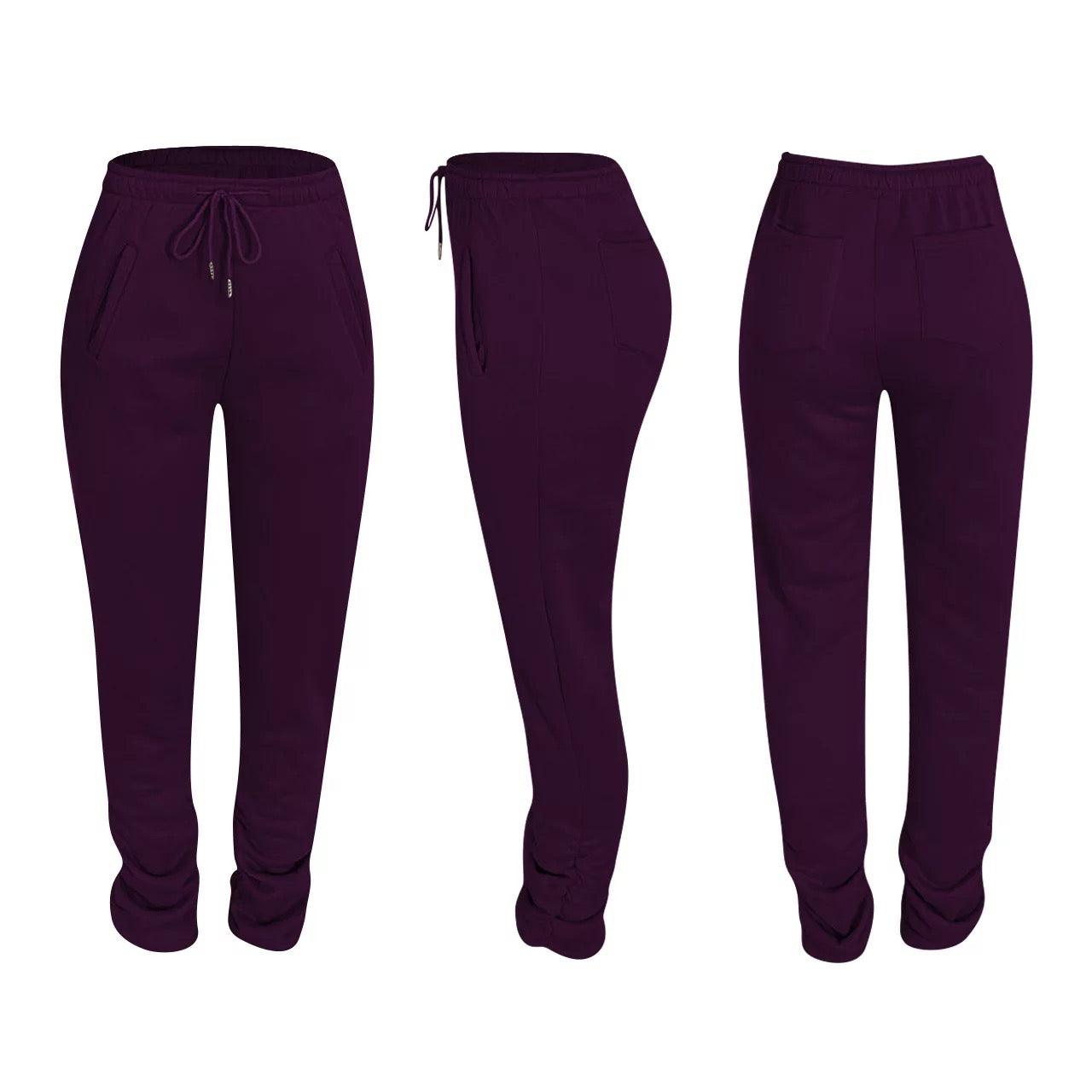 Chase The Bag Stacked Jogger Sweatpants - Dezired Beauty Boutique
