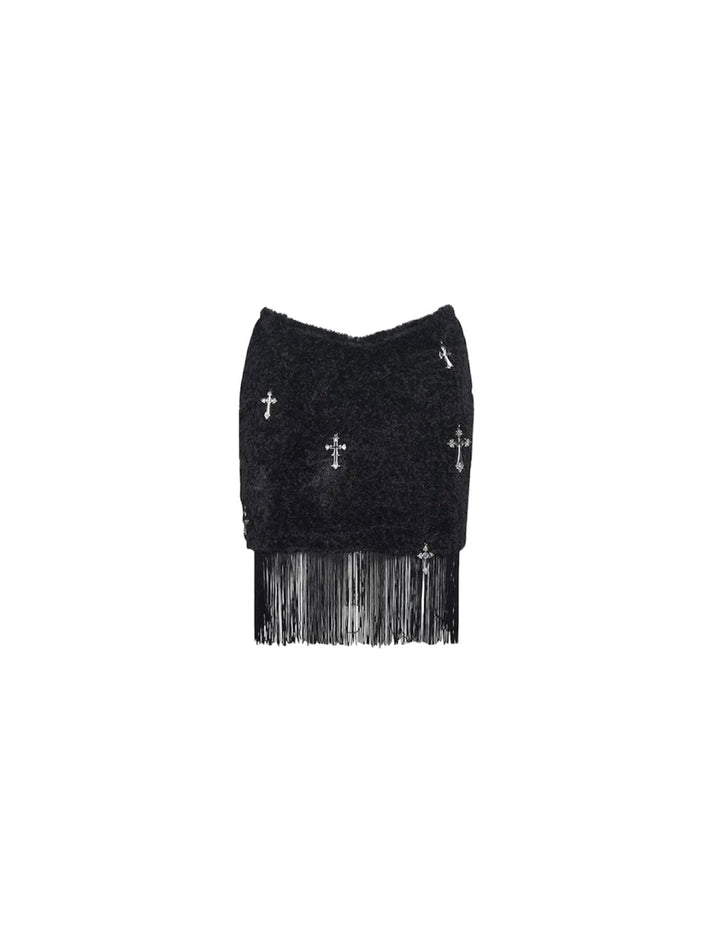 Cross Tassle Mini Skirt - Dezired Beauty Boutique