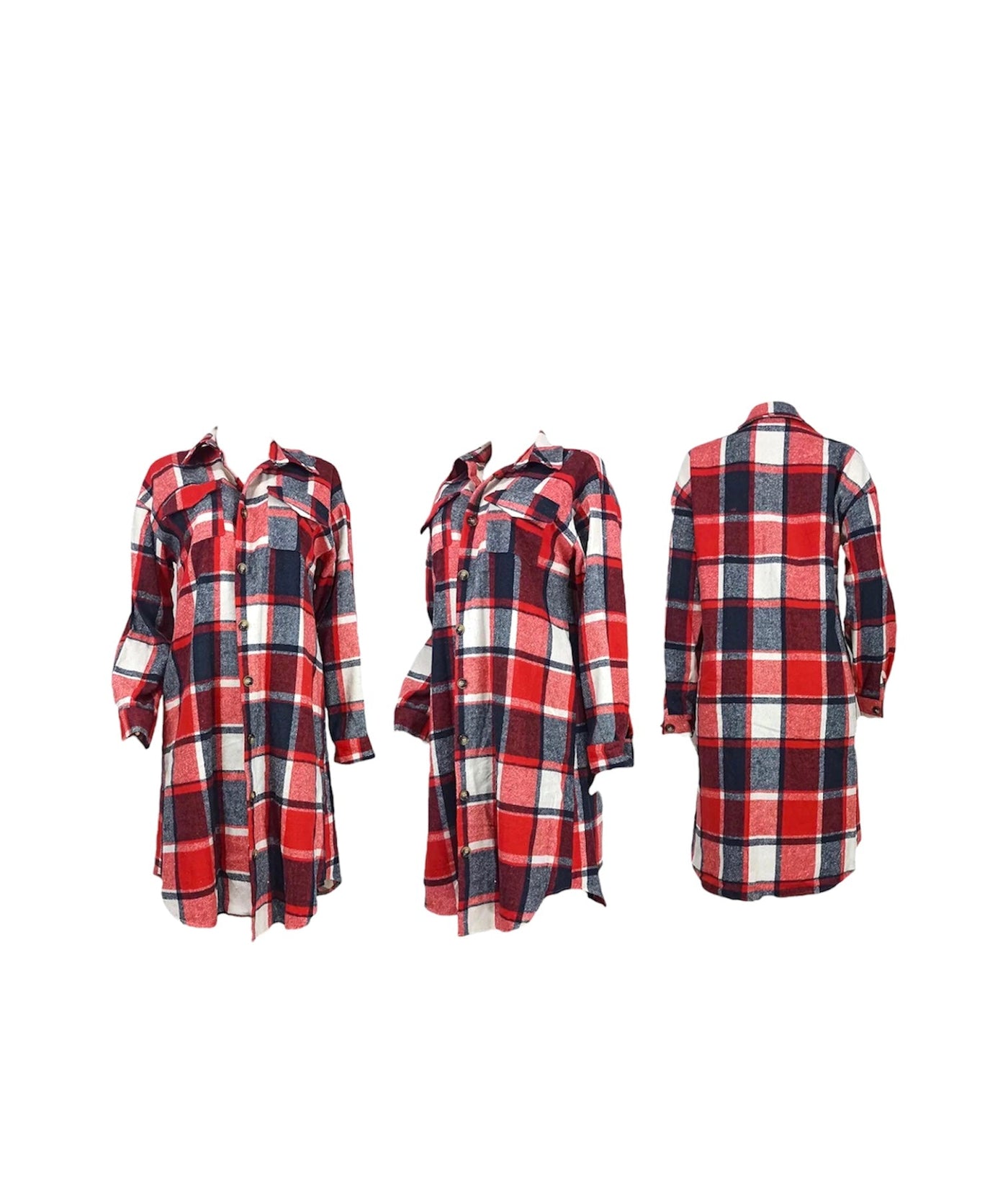 Fall For Me Long Plaid Jacket - Dezired Beauty Boutique
