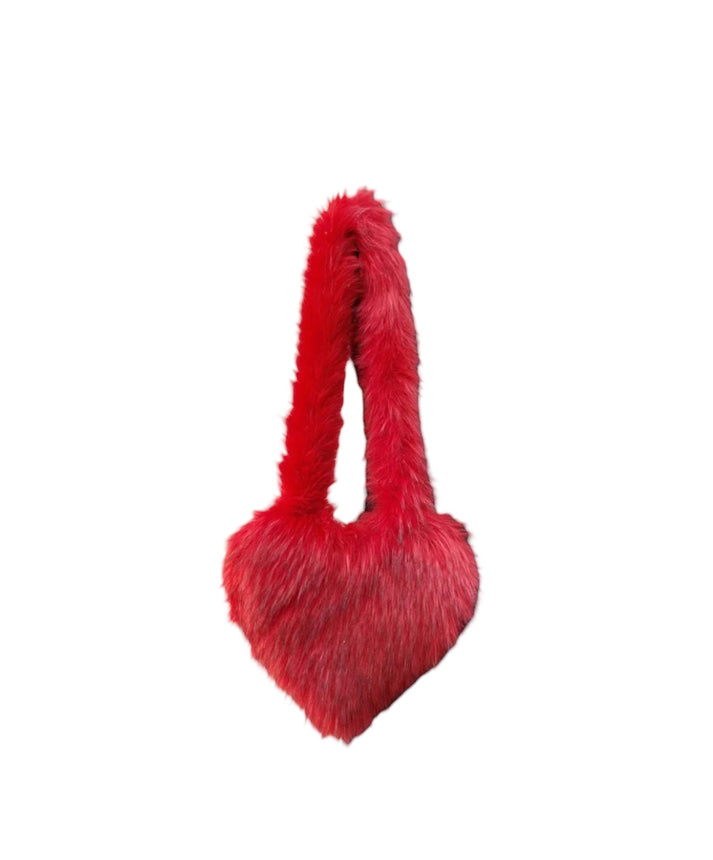 Fur Plush Heart Shaped Shoulder Bag - Dezired Beauty Boutique