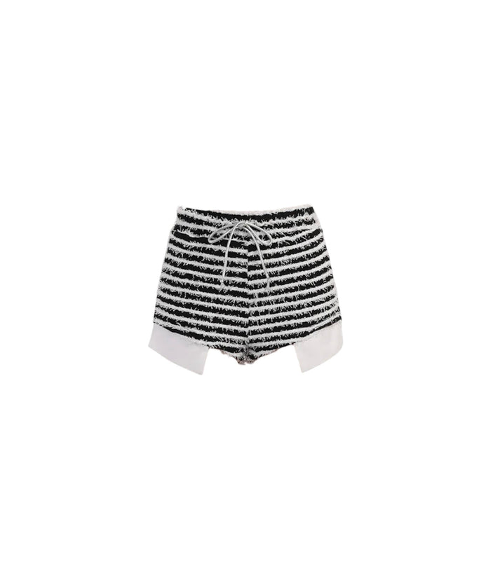 Fuzzy Striped Shorts - Dezired Beauty Boutique