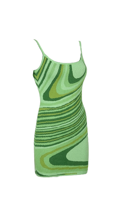 Groovy Green Sleeveless Dress - Dezired Beauty Boutique