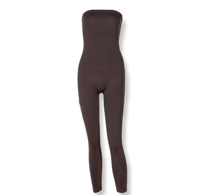 I'm Solid Tube Jumpsuit -Brown - Dezired Beauty Boutique
