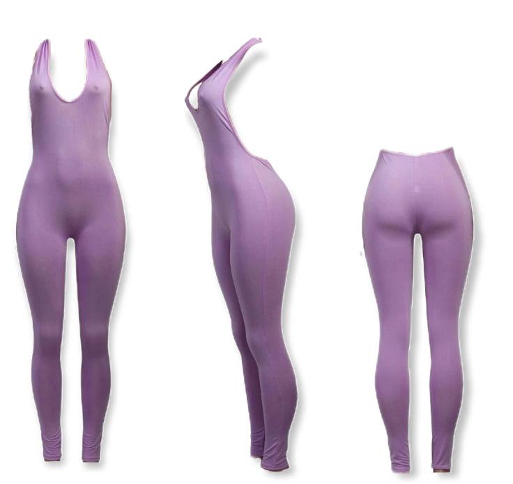 Lexi V-Neck Jumpsuit - Purple - Dezired Beauty Boutique