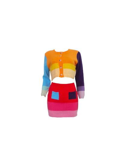 Living In Color Block Sweater Skirt Set - spo-cs-disabled, spo-default, spo-disabled, spo-notify-me-disabled