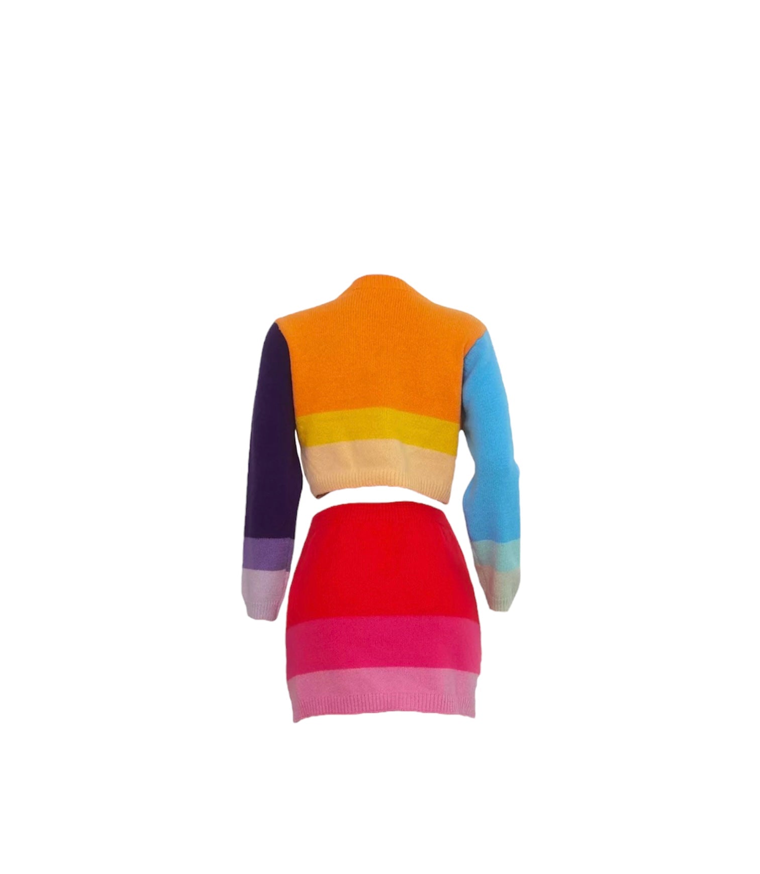Living In Color Block Sweater Skirt Set - Dezired Beauty Boutique