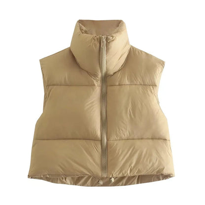 Neutral Puffer Vests - Dezired Beauty Boutique