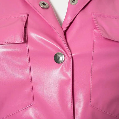 Pretty In Pink PU Leather Top - Shirts &amp; Tops 
