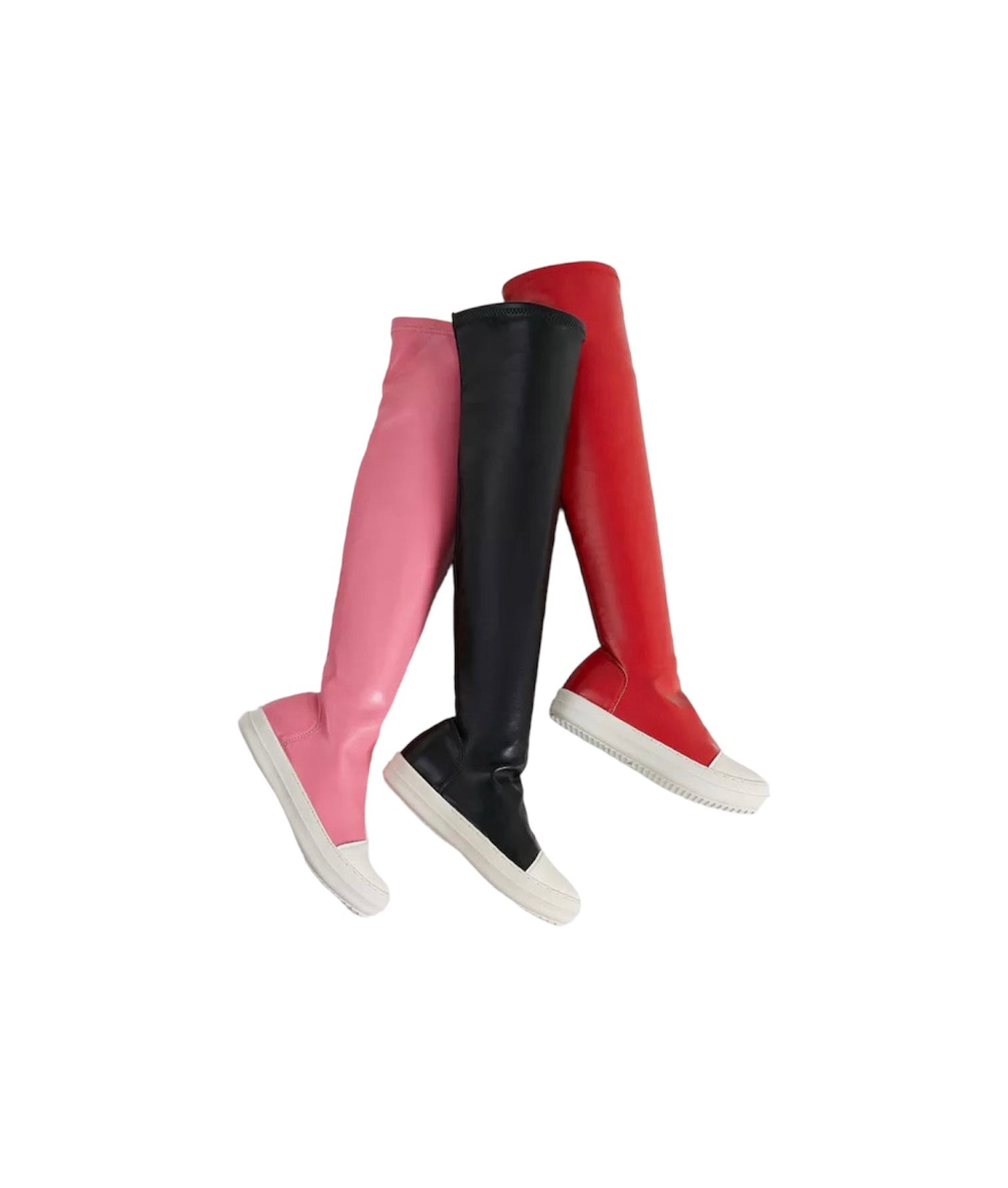 PU Leather Over The Knee High Boots - Multi - Dezired Beauty Boutique