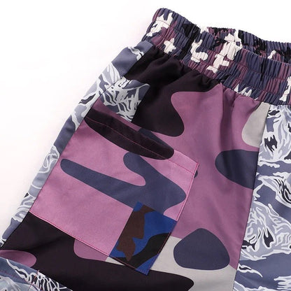 Purple Cargo Camo Pants - Dezired Beauty Boutique