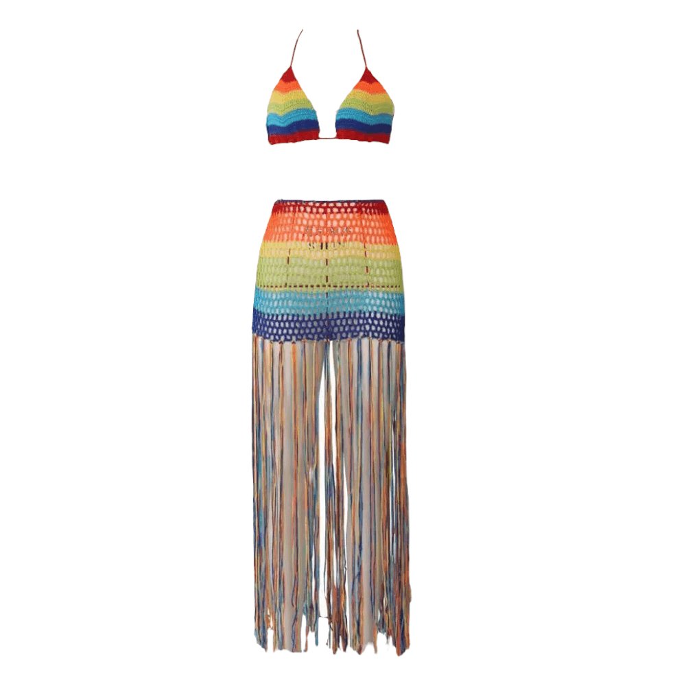 Rainbow Crochet Skirt Set - Dezired Beauty Boutique