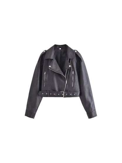 Retro Babe Faux Leather Jacket - Dezired Beauty Boutique