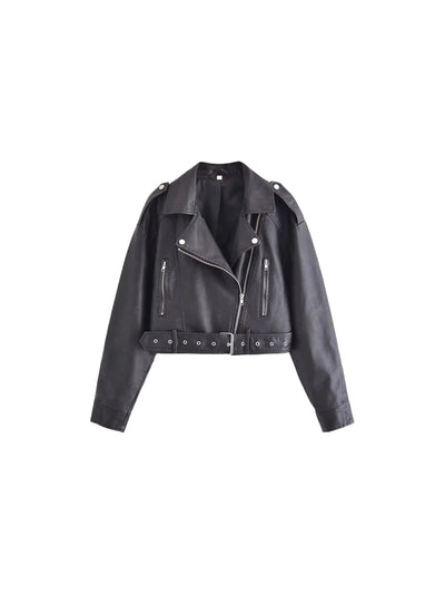 Retro Babe Faux Leather Jacket - Dezired Beauty Boutique