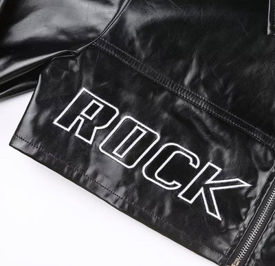Rock Crop PU Leather Jacket - Dezired Beauty Boutique