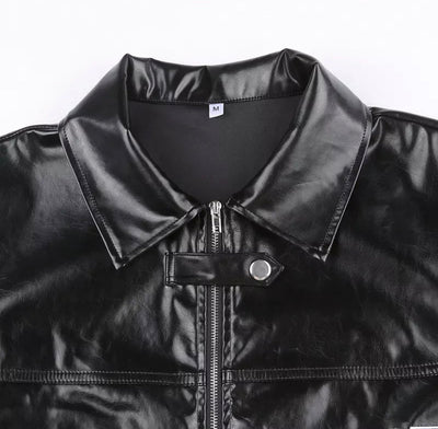 Rock Crop PU Leather Jacket - Dezired Beauty Boutique