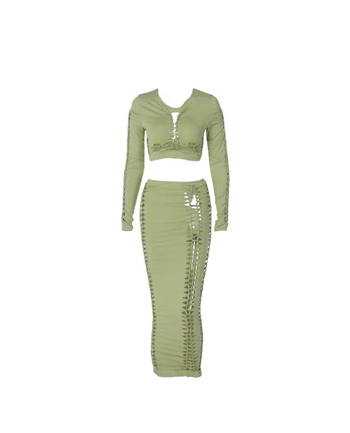 So Cut Out Skirt Set - Dezired Beauty Boutique