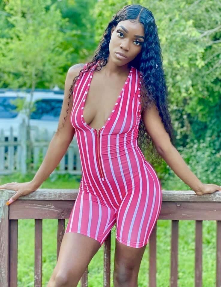 Striped Romper - Red - Dezired Beauty Boutique