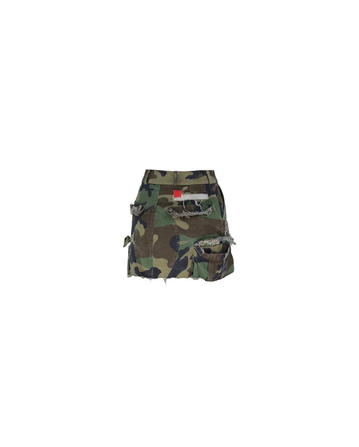 Truth Be Told Distressed Camo Mini Skirt - Dezired Beauty Boutique