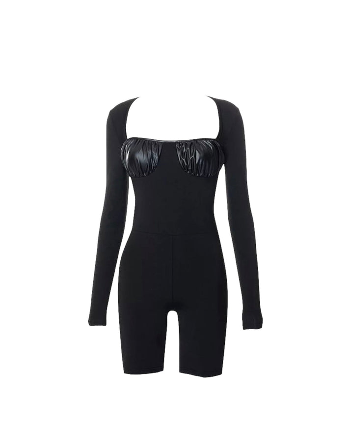 Ultimate Baddie PU Leather Romper - Dezired Beauty Boutique