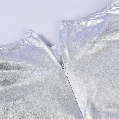 Zeta Silver Bubble Mini Skirt - Dezired Beauty Boutique